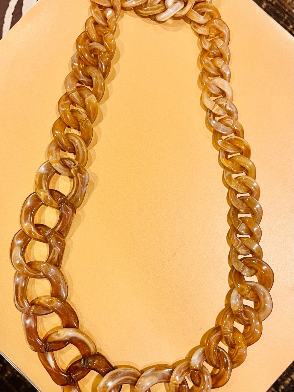 Brown Resin Link Necklace - Women Jewelry
